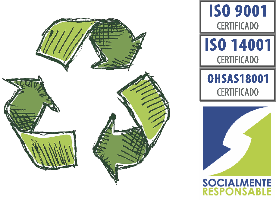 Logotipo de reciclaje y certificaciones