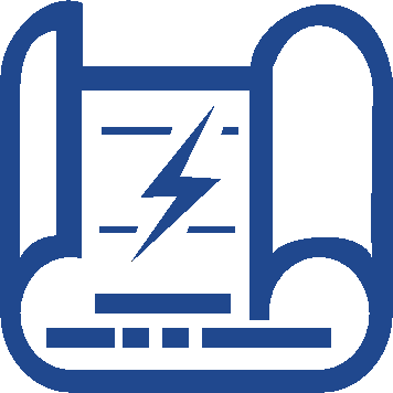 Icono de actualizaciones eléctricas azul