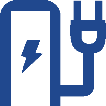 Icono de soluciones eléctricas azul